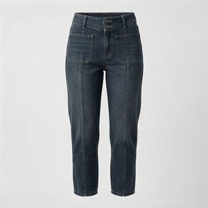 Meilleures ventes : Jean pour femme taille haute, coupe skinny et slim, à braguette boutonnée, devant plat, style mode promotionnel, qualité premium, OEM - Product Image 1