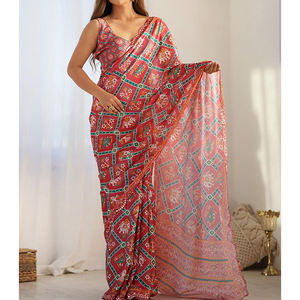Meilleure vente Saree de fête de créateur pour femmes Prêt-à-porter Séquence Patchwork Sari Bas quantité minimale de commande Tendance Indien Pakistanais Vêtements pour - Product Image 3
