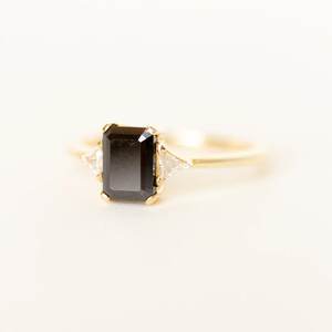 Black Onyx Octagon Cut Solid 925 Sterling Silver <b>Gold</b> <b>Filled</b> Minimalist Engagement Ring Fine Silver <b>Jewelry</b> Wholesale Bulk - Product Image 2