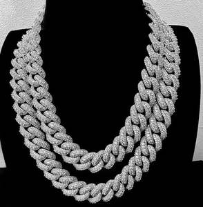 Cadena de eslabones cubanos de diamante Moissanite VVS1 Real de 12mm, cadena de Hip Hop, cadena de diamantes VVS, collar cubano BustDown, cadena cubana - Product Image 1