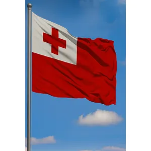 Drapeau de la Tonga pour l'extérieur, 3x5 pieds, en nylon, impression numérique, avec mât en aluminium et fibre de verre, drapeau mondial pour affichage automobile et extérieur - Product Image 2