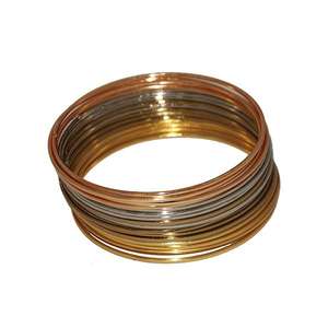 Urthn Model 1400601 2 Tone Plated <b>Fine</b> <b>Bangle</b> Set - Product Image 1