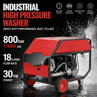 Nettoyeur haute pression électrique 800 bars 11600 psi pour le décapage des incrustations de coque de bateau, la décapage de la rouille et de la peinture sur ponts marins, avec pompe triplex