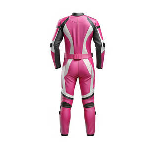 Diseñe su propio traje de carreras de motos de cuero de color sólido liso al por mayor hecho de cuero de vaca genuino-Trajes - Product Image 6