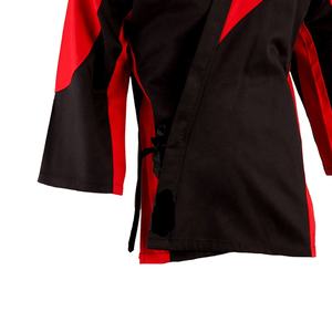 Uniforme de Karate con Panel de contraste para adultos, chaqueta de Karate con cuello en V, pantalones con cordón ajustable, ropa de artes marciales Unisex - Product Image 3