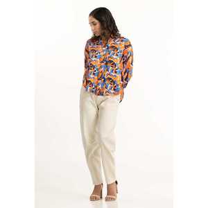 Abstract Print Chiffon <b>Top</b> 224-217-023 - Product Image 1