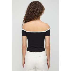 Blusa de punto con ribete en contraste - Product Image 5