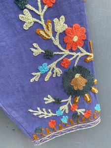 Chaqueta de algodón bordada Suzani hecha a mano, abrigo bohemio floral colorido, prendas de vestir exteriores étnicas artesanales para mujer - Product Image 6