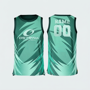 Nouveauté, maillot de basket-ball pour homme sans manches, de haute qualité, 100% polyester, respirant, séchage rapide, antibactérien, couleurs unies - Product Image 3