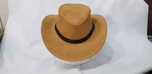 Chapeau de cowboy en cuir suédé véritable de haute qualité à large bord, style western, pour homme, fait main, idéal pour la randonnée et l'équitation, à prix abordable - Product Image 4