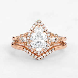 925 argent Vintage Halo rond brillant coupe Moissanite fiançailles ensemble de mariée pour les femmes - Product Image 6