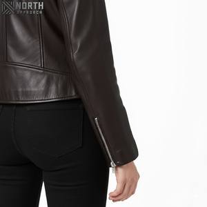 Veste de moto en cuir véritable pour femmes, logo Oem personnalisé de haute qualité, taille Xl, fourrure, quantité minimale de commande bas, fourniture en gros sur mesure, nouveauté - Product Image 2