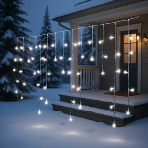 Cortina de Luces Navideñas Kaemingk de 175 Luces Blancas Frías LED, 8 Modos de Iluminación, IP44, 7.5+5m de Longitud, Modelo 494820 - Product Image 3