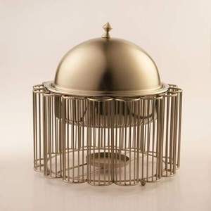 Réchaud à nourriture de luxe moderne en acier inoxydable avec finition argentée, isolé, antiadhésif, support pour bougie chauffe-plat, chauffe-plat de qualité supérieure pour - Product Image 4