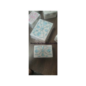 Increíble diseño Premium aspecto moderno nueva caja de incrustaciones de mármol con Madre de perla mar Shell arte Floral para decoración del hogar artículo de regalo - Product Image 2