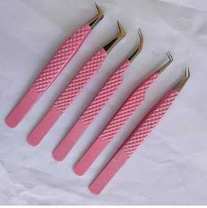 Pinces à cils volumineuses élégantes avec embouts en fibre, ensemble d'outils d'extension de cils en acier inoxydable - Product Image 1