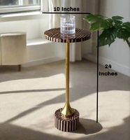 Table de boisson décorative pour la maison moderne avec incrustation de motif brun noir pliable et enduit noir fabriqué par des exportations flagrantes
