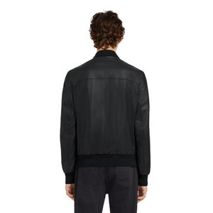 Manteau universitaire Letterman de baseball avec logo brodé personnalisé blouson aviateur en cuir à fermeture éclair pour hommes - Product Image 4