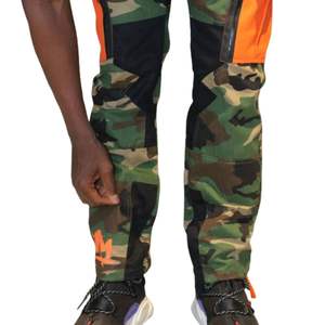Tech Camouflage <b>Cargo</b> Pants Multi Pocket Utility <b>Joggers</b> Orange Accent Streetwear Tactical Slim Fit Pants <b>Men</b> - Product Image 6