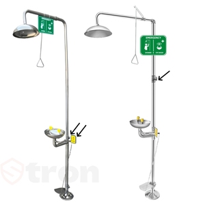 Estación Combinada de Ducha de Emergencia y <span class=keywords><strong>Lavaojos</strong></span> con Señalización para Seguridad en el Lugar de Trabajo - Product Image 5