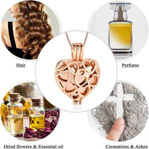 Full Rose gold color <b>Memorial</b> Cremation Jewelry urn Eternal Heart <b>Locket</b> Necklace With Mini Urn For Ashes Loved One Custom Size - Product Image 5