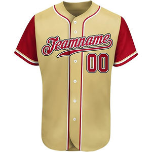 Maillot de baseball personnalisable avec broderie, séchage rapide, polyester, grande taille, ample, respirant, col en V, manches courtes - Product Image 1