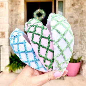 Nouveau 2025 Valentine Bandeau Collection À La Mode Indien Travail Manuel Perlé Noeud Bandeau Strass Paille Perlé Cheveux Accessoire - Product Image 3