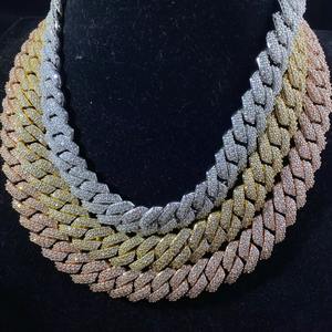 Collier de luxe chaîne cubaine Iced Out en or blanc, or jaune, or rose 14K 18K avec diamants Moissanite, style Hip Hop, le plus populaire de 2025 - Product Image 4