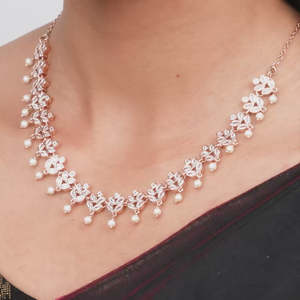 Collier or rose en cristal Accessoire lueur de glamour - Product Image 5