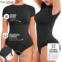 2026 Hexin Body Moldeador de Una Pieza Sin Costuras de Manga Corta para Mujer, con Realce de Cintura y Cadera, Estilo Camiseta