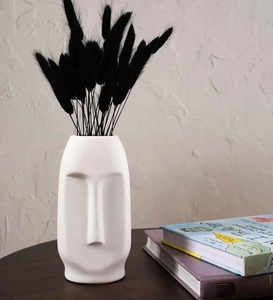 Florero de cerámica Artesanía hecha a mano Maceta blanca portátil Pantalla de mesa de cabecera Maceta de fibra de vidrio Florero de mesa Mejores precios - Product Image 5