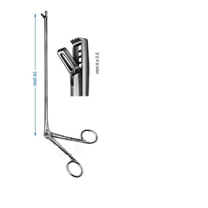 Pinces à biopsie laryngée 21 cm, instrument chirurgical ORL, acier inoxydable, pinces de préhension pour les procédures de larynx et de gorge - Product Image 3