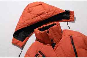 Chaqueta de invierno acolchada de lana larga personalizable de alta calidad para hombre, cortavientos impermeable con cuello levantado de talla grande para equipo al aire libre - Product Image 4