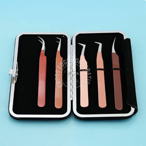 Pinzas para Extensión de Pestañas con Punta de Fibra, Pinzas de Aislamiento con Punta en X para Volumen, Agarre Fuerte y Perfecto - Product Image 1