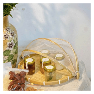 Plateau de décorticage en bambou avec filet, plateau de décorticage en bambou avec couvercle en maille pour céréales, haricots et séchage, Vietnam - Product Image 4