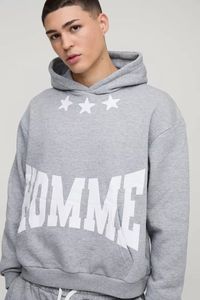 ชุดวอร์มสั้นแบบสวมหัวมีฮู้ดของผู้ชายโอเวอร์ไซส์ - Product Image 3