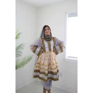 Vestido Tradicional Afgano Kuchi al por Mayor, Vestido Maxi Bordado a Mano con Espejo, Monedas y Diseño Tribal para Mujer, ODM - Product Image 6