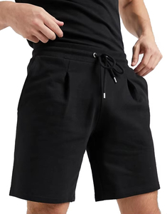 Pantalones cortos para correr con cordón personalizados al por mayor para hombre, pantalones cortos de chándal de lana con logotipo a granel de algodón tejido de secado rápido con patrón sólido - Product Image 1