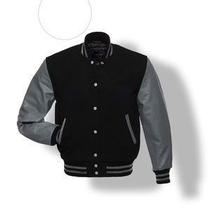 Blouson de baseball à manches en cuir personnalisé de style High Street pour hommes veste universitaire de haute qualité OEM ODM dernier modèle de mode - Product Image 1