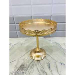Elegante soporte para tartas en tono dorado con artesanía artística y construcción de metal de alta calidad para escenarios elegantes para eventos - Product Image 5