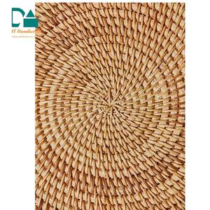 Plateau en rotin tissé à la main écologique Napperons tissés au design moderne Perles Salle à manger Salon Chambre à coucher-Tissu Matériau Artisanat - Product Image 4
