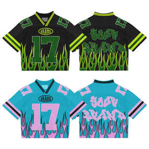 Uniforme de fútbol americano personalizado de calidad superior, camisetas de malla transpirables que absorben el sudor para hombres, mujeres y niños, mangas cortas - Product Image 4