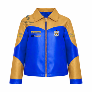 เสื้อแจ็คเก็ตหนัง PU สำหรับผู้หญิง Sigma Gamma Rho แบบซิปด้านหน้า ปักลายหนังนุ่มสบาย สไตล์ลำลองทันสมัย - Product Image 1