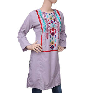 Kurti brodé pour femmes - Violet clair - Product Image 1