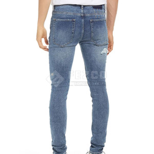 กางเกงยีนส์ขายาวสำหรับผู้ชายกางเกงยีนส์สีทึบออกแบบโลโก้ได้ตามต้องการ - Product Image 3