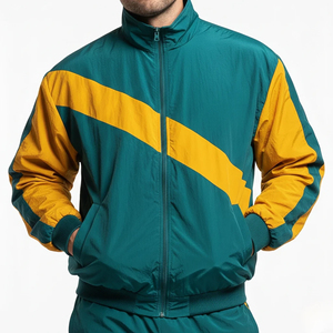 Mens Green <b>Yellow</b> Color Block Sporty <b>Tracksuit</b> Full Zip Jacket Pants Regular Fit Trackstar OEM Private Label - Product Image 5