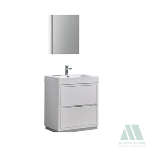 Nouveauté Meubles de salle de bain modernes en bois massif de chêne/pin/acacia Meubles de chambre à coucher Résistants à l'eau Prêts à assembler - Product Image 4