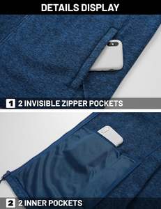 Sanzaf Men's Vintage Breathable <b>Work</b> Jacket 100% Cotton Soft Warm Lightweight <b>Fleece</b> Coat Stand Collar Pockets Handcrafted - Product Image 5