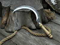 Couteau de récolte Wantok SI301, lame de faucille ultra-affûtée, manche en os, pour l'agriculture et la récolte du riz, en acier à haute teneur en carbone, bois, oxyde noir