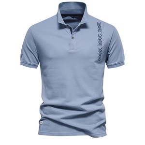 OEM Summer Mens Golf Polo Shirt Solid Color Custom LOGO Print 100% Polyester Business Shirt - Product Image 1
